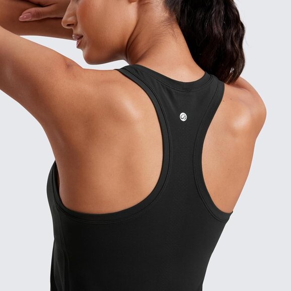 Seamless Womens Breathable Workout Tank Tops Racerback High Neck Sleeveless Runn - Picture 4 of 5